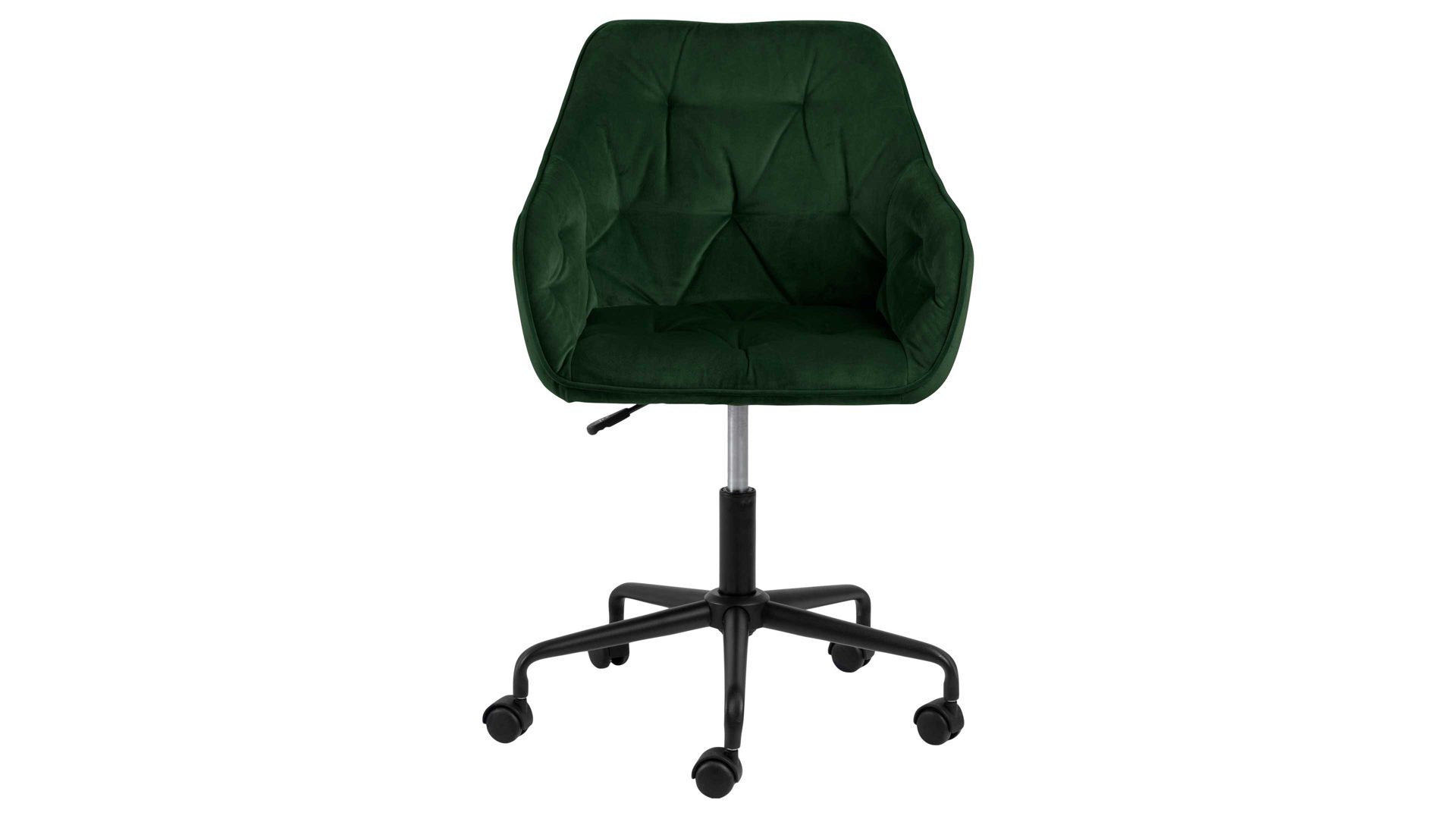 Drehstuhl Actona group aus Stoff in Dunkelgrün Drehstuhl Brooke waldgrüner Samt Vic 68AC & schwarzes Drehkreuz