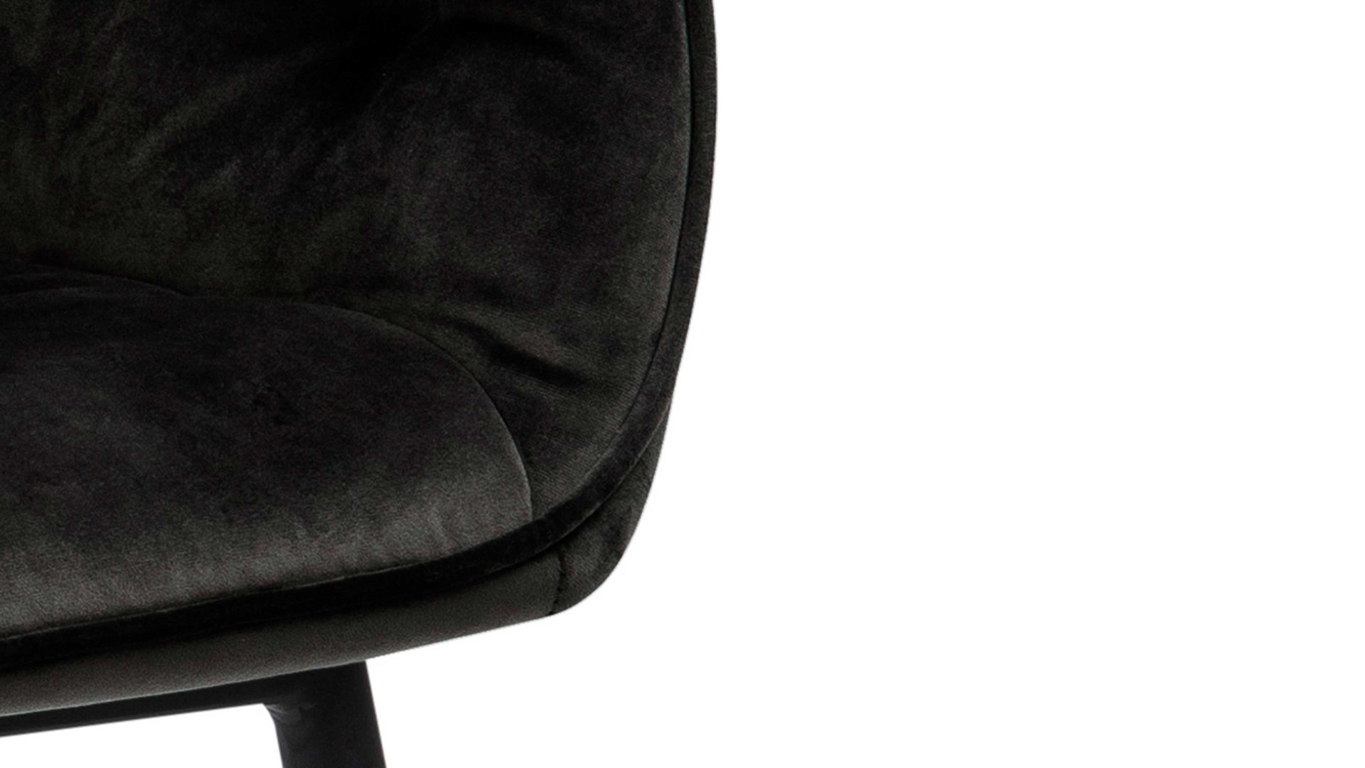 Vierfußstuhl Actona group aus Stoff in Anthrazit Armlehnstuhl Brooke graubrauner Samt Vic 73AC & schwarzes Metall