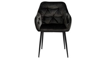 Vierfußstuhl Actona group aus Stoff in Anthrazit Armlehnstuhl Brooke graubrauner Samt Vic 73AC & schwarzes Metall