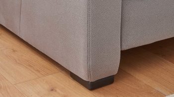 Ecksofa modulmaster aus Stoff in Hellgrau Modulmaster MM-PP1009 - Ecksofa mit Federkern graue Mikrofaser Holiday & schwarze Holzfüße – Stellfläche ca. 303 x 245 cm