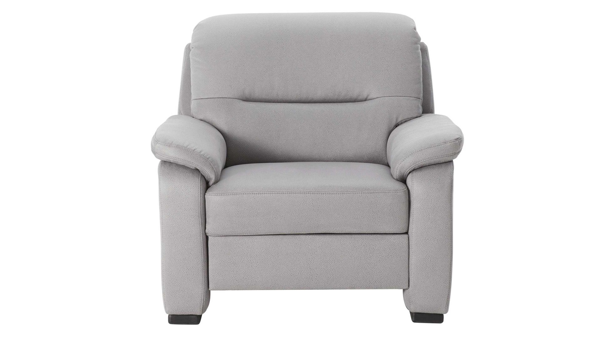 Polstersessel modulmaster aus Stoff in Hellgrau Modulmaster MM-PP1009 - Polstersessel mit Bonnellfederkern graue Mikrofaser Holiday &amp; schwarze Holzfüße