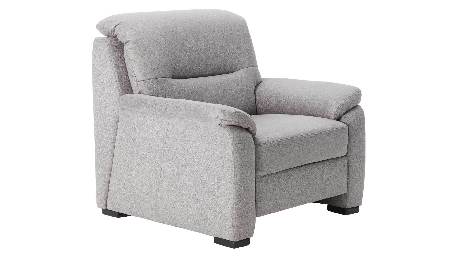 Polstersessel modulmaster aus Stoff in Hellgrau Modulmaster MM-PP1009 - Polstersessel mit Bonnellfederkern graue Mikrofaser Holiday &amp; schwarze Holzfüße