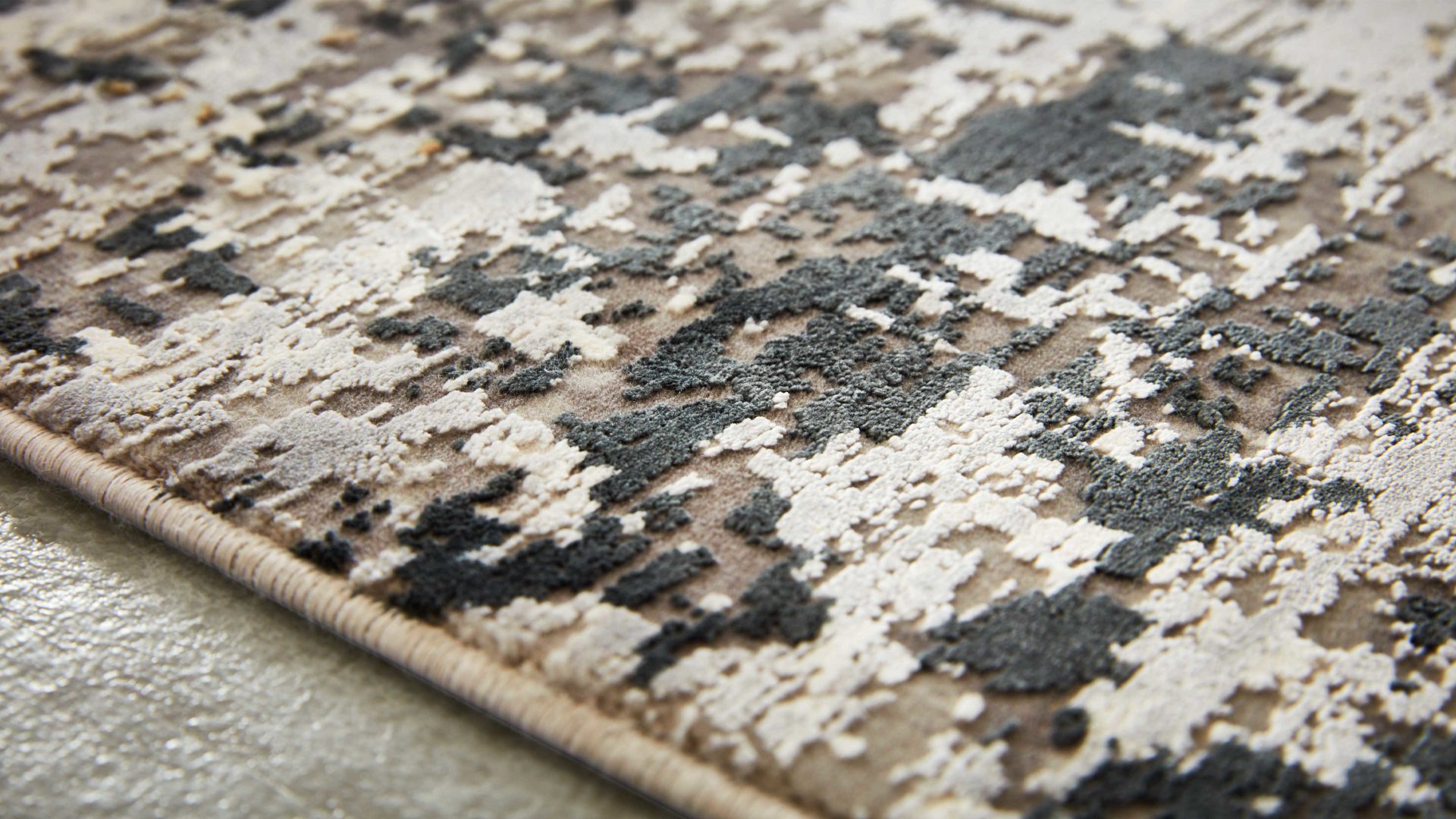 Webteppich Interliving aus Mischgewebe in Grau Interliving Teppich Serie L-8600 Grau-Creme 912 – ca. 140 x 200 cm