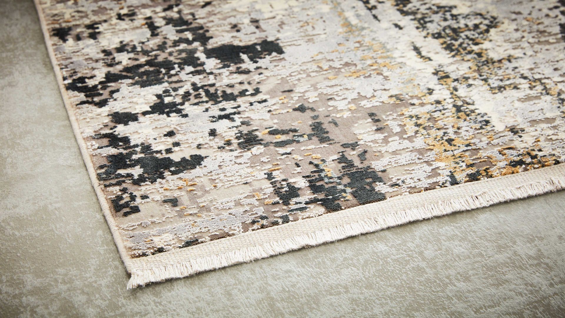 Webteppich Interliving aus Mischgewebe in Grau Interliving Teppich Serie L-8600 Grau-Creme 912 – ca. 200 x 290 cm