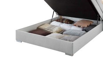 Boxspringbett Jockenhöfer aus Stoff in Hellgrau Boxspringbett - Doppelbett hellgrauer Stoffbezug 491.09 – Liegefläche ca. 140 x 200