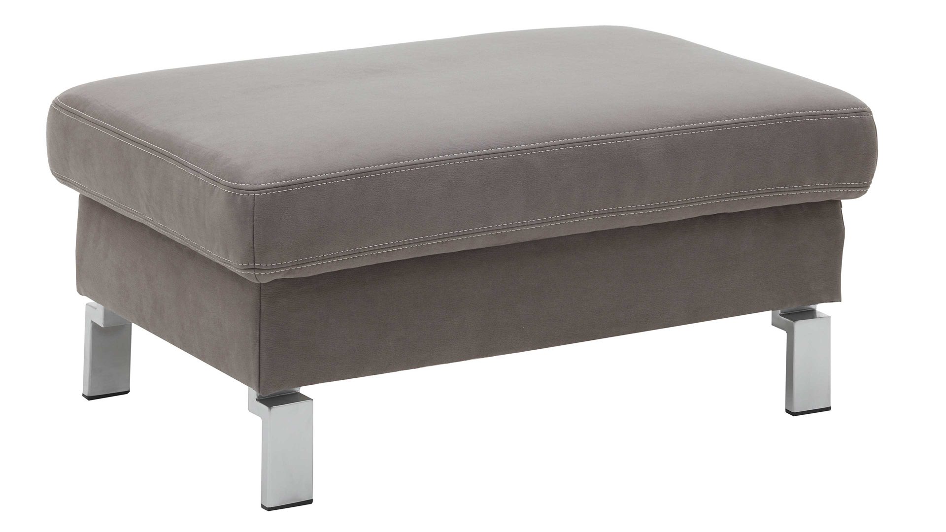 Funktionshocker SOFAkultur aus Stoff in Grau SOFAkultur Programm SK 239 - Funktionshocker fangofarbener Bezug Crown & Chromfüße - ca. 70 x 70 cm