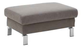 Funktionshocker SOFAkultur aus Stoff in Grau SOFAkultur Programm SK 239 - Funktionshocker fangofarbener Bezug Crown & Chromfüße - ca. 70 x 70 cm