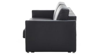 Schlafsofa comfortmaster besser sitzen, liegen, leben aus Leder in Schwarz Comfortmaster Schlafsofa Molto mit Faltbett-Funktion bzw. Polstermöbel schwarzes Leder 10-1014 & verchromte Metallfüße - Breite ca. 188 cm