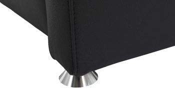 Schlafsofa comfortmaster besser sitzen, liegen, leben aus Leder in Schwarz Comfortmaster Schlafsofa Molto mit Faltbett-Funktion bzw. Polstermöbel schwarzes Leder 10-1014 & verchromte Metallfüße - Breite ca. 188 cm