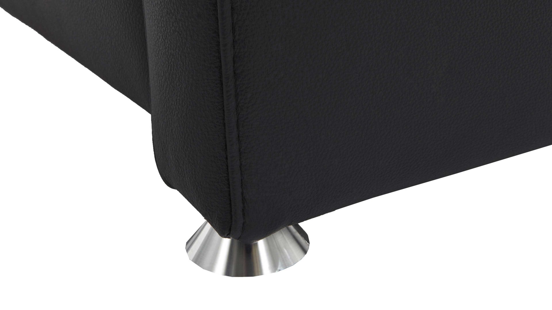 Schlafsofa comfortmaster besser sitzen, liegen, leben aus Leder in Schwarz Comfortmaster Schlafsofa Molto mit Faltbett-Funktion bzw. Polstermöbel schwarzes Leder 10-1014 & verchromte Metallfüße - Breite ca. 188 cm