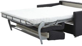 Schlafsofa comfortmaster besser sitzen, liegen, leben aus Leder in Schwarz Comfortmaster Schlafsofa Molto mit Faltbett-Funktion bzw. Polstermöbel schwarzes Leder 10-1014 & verchromte Metallfüße - Breite ca. 188 cm