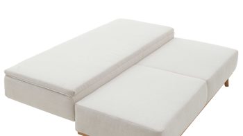 Schlafsofa Restyl aus Stoff in Beige Schlafsofa Patti naturfarbener Bezug 2-6920 & Holzfüße - Länge ca. 200 cm