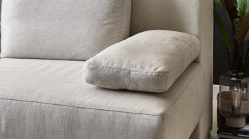 Schlafsofa Restyl aus Stoff in Beige Schlafsofa Patti naturfarbener Bezug 2-6920 & Holzfüße - Länge ca. 200 cm