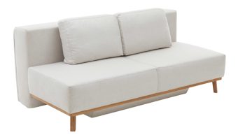 Schlafsofa Restyl aus Stoff in Beige Schlafsofa Patti naturfarbener Bezug 2-6920 & Holzfüße - Länge ca. 200 cm