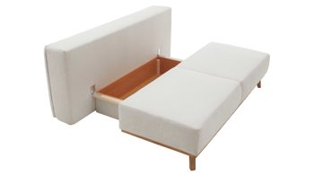 Schlafsofa Restyl aus Stoff in Beige Schlafsofa Patti naturfarbener Bezug 2-6920 & Holzfüße - Länge ca. 200 cm