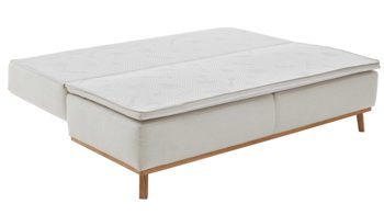 Schlafsofa Restyl aus Stoff in Beige Schlafsofa Patti naturfarbener Bezug 2-6920 & Holzfüße - Länge ca. 200 cm