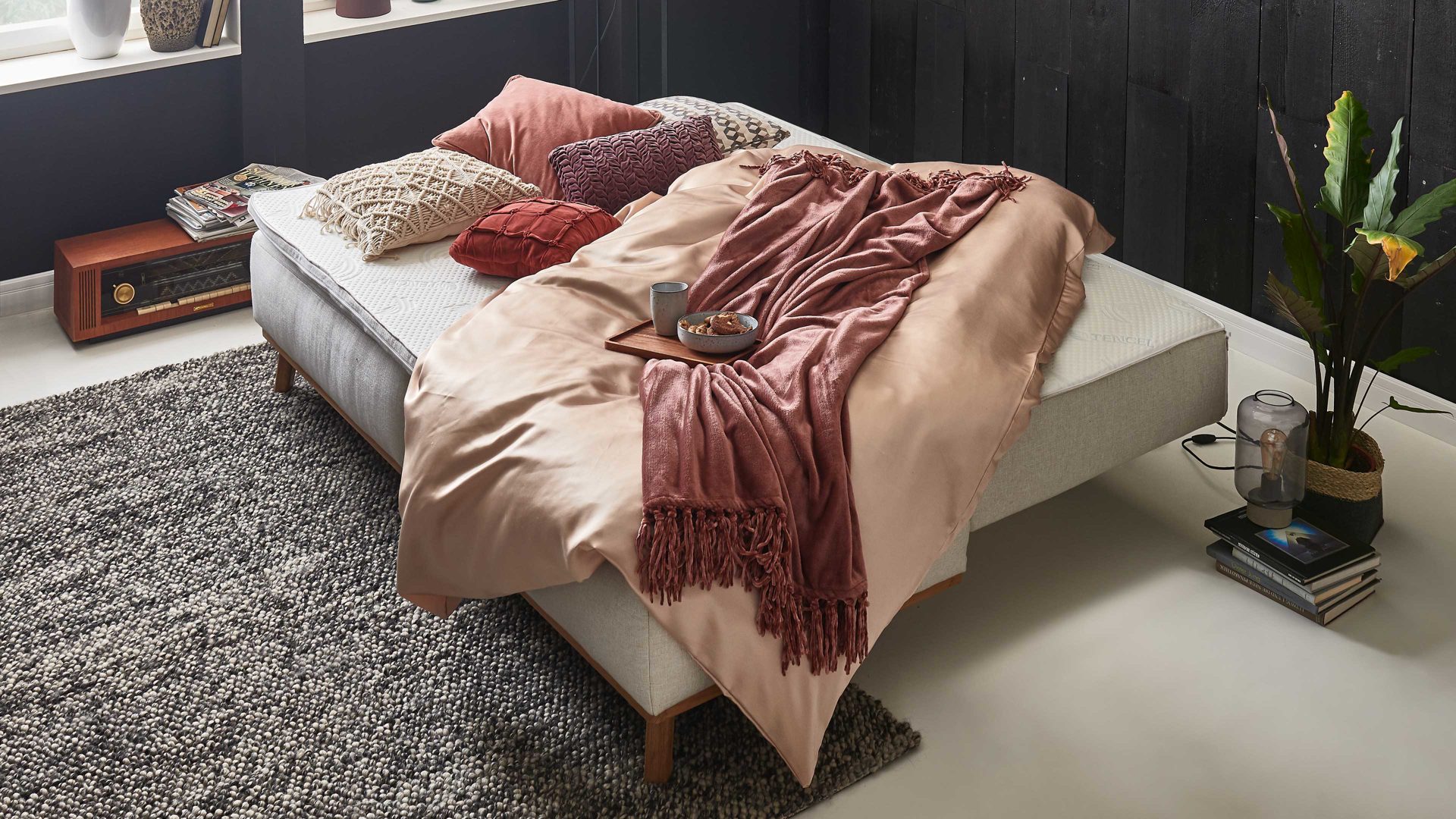 Schlafsofa Restyl aus Stoff in Beige Schlafsofa Patti naturfarbener Bezug 2-6920 & Holzfüße - Länge ca. 200 cm