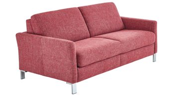 Schlafsofa comfortmaster besser sitzen, liegen, leben aus Stoff in Rot Comfortmaster Faltbett-Schlafsofa Evita roter Webstoff 2-6933 & Chromfüße