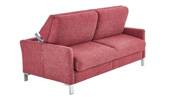 Schlafsofa comfortmaster besser sitzen, liegen, leben aus Stoff in Rot Comfortmaster Faltbett-Schlafsofa Evita roter Webstoff 2-6933 & Chromfüße