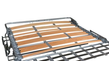 Schlafsofa comfortmaster besser sitzen, liegen, leben aus Stoff in Rot Comfortmaster Faltbett-Schlafsofa Evita roter Webstoff 2-6933 & Chromfüße