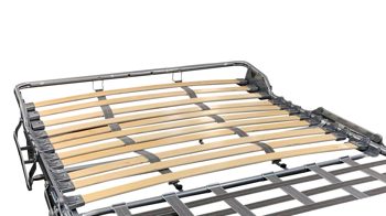 Schlafsofa comfortmaster besser sitzen, liegen, leben aus Stoff in Rot Comfortmaster Faltbett-Schlafsofa Evita roter Webstoff 2-6933 & Chromfüße