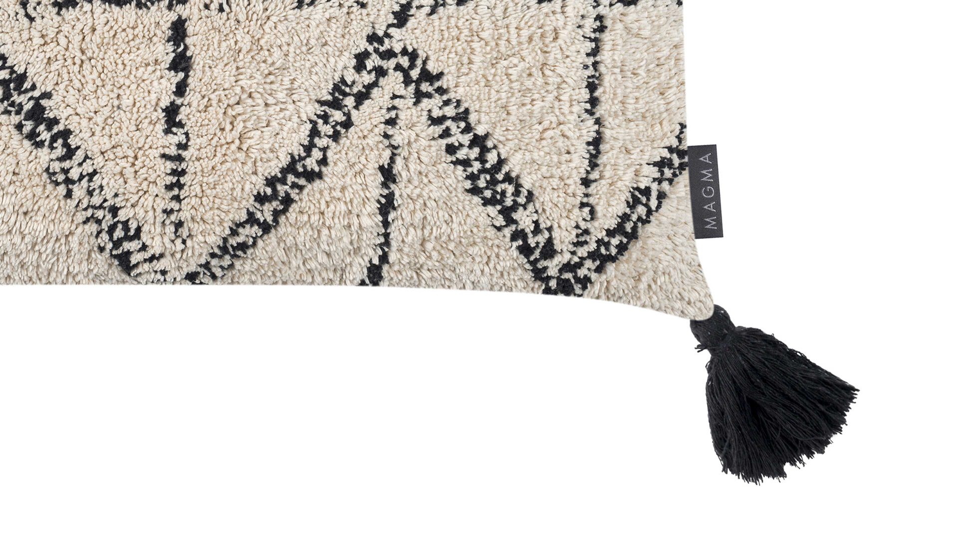 Kissenbezug /-hülle Magma sitting point aus Stoff in Weiß MAGMA Kissenhülle Kaya Elfenbein & Schwarz – ca. 50 x 60 cm