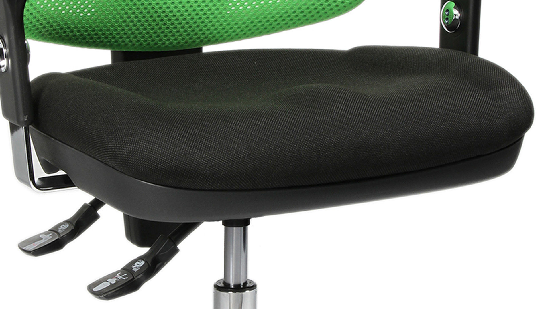 Drehstuhl OrthoSedis aus Textil in Hellgrün Komfort-Drehstuhl Orthosedis 75 mit taillierter Netz-Rückenlehne Grün & Chrom