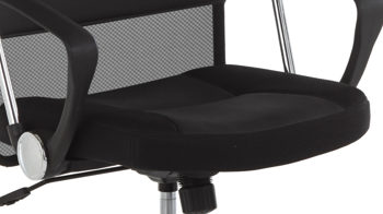 Chefsessel Duo collection aus Stoff in Schwarz Drehstuhl als Büromöbel schwarze Bezüge & Chrom-Drehkreuz