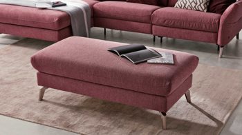 Polsterhocker Interliving aus Stoff in Pink Interliving Sofa Serie 4400 - XXL-Hocker pastellvioletter Bezug GCP 8 - ca. 128 x 67 cm