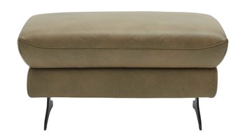 Polsterhocker Interliving aus Leder in Grün Interliving Sofa Serie 4400 - Hocker 57-81 olivgrünes Leder EVI 33 - ca. 88 x 67 cm