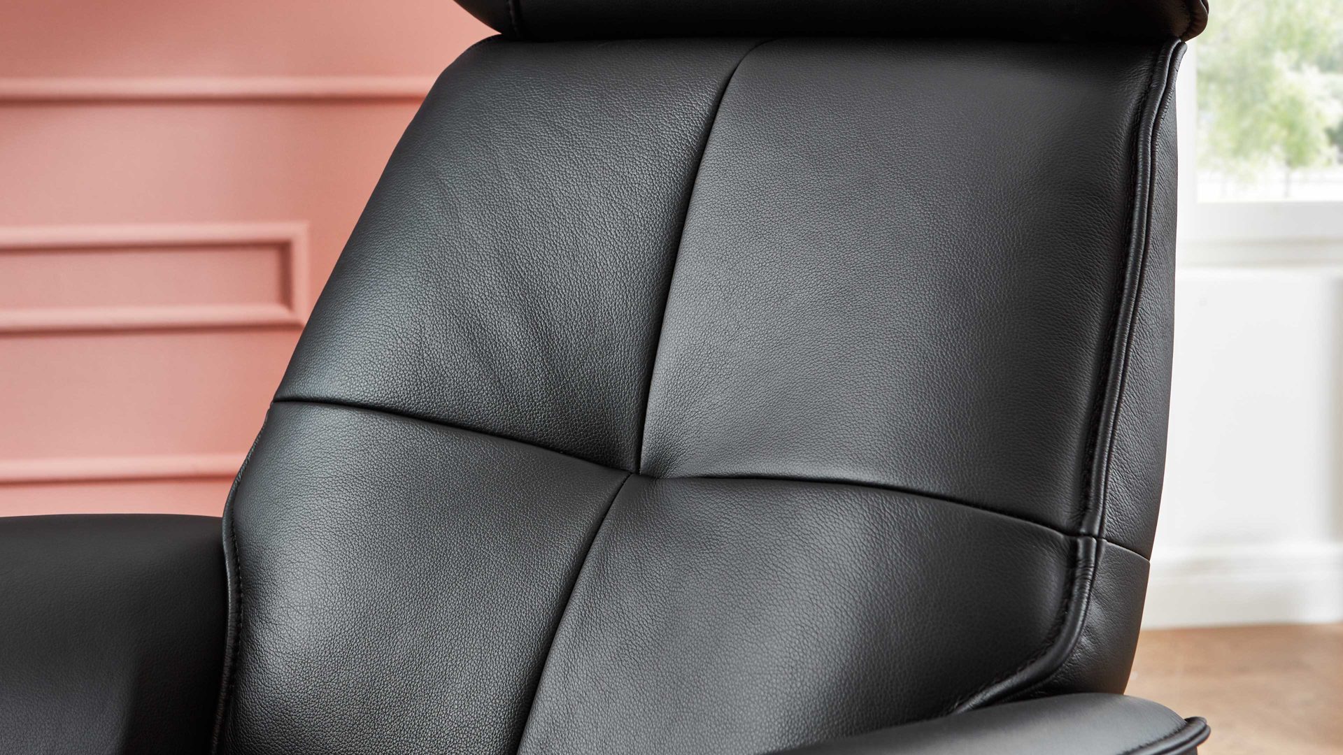 Relaxsessel Hukla® aus Leder in Schwarz VS-HU1141 - Relaxsessel schwarzes Leder Torro & Nussbaum