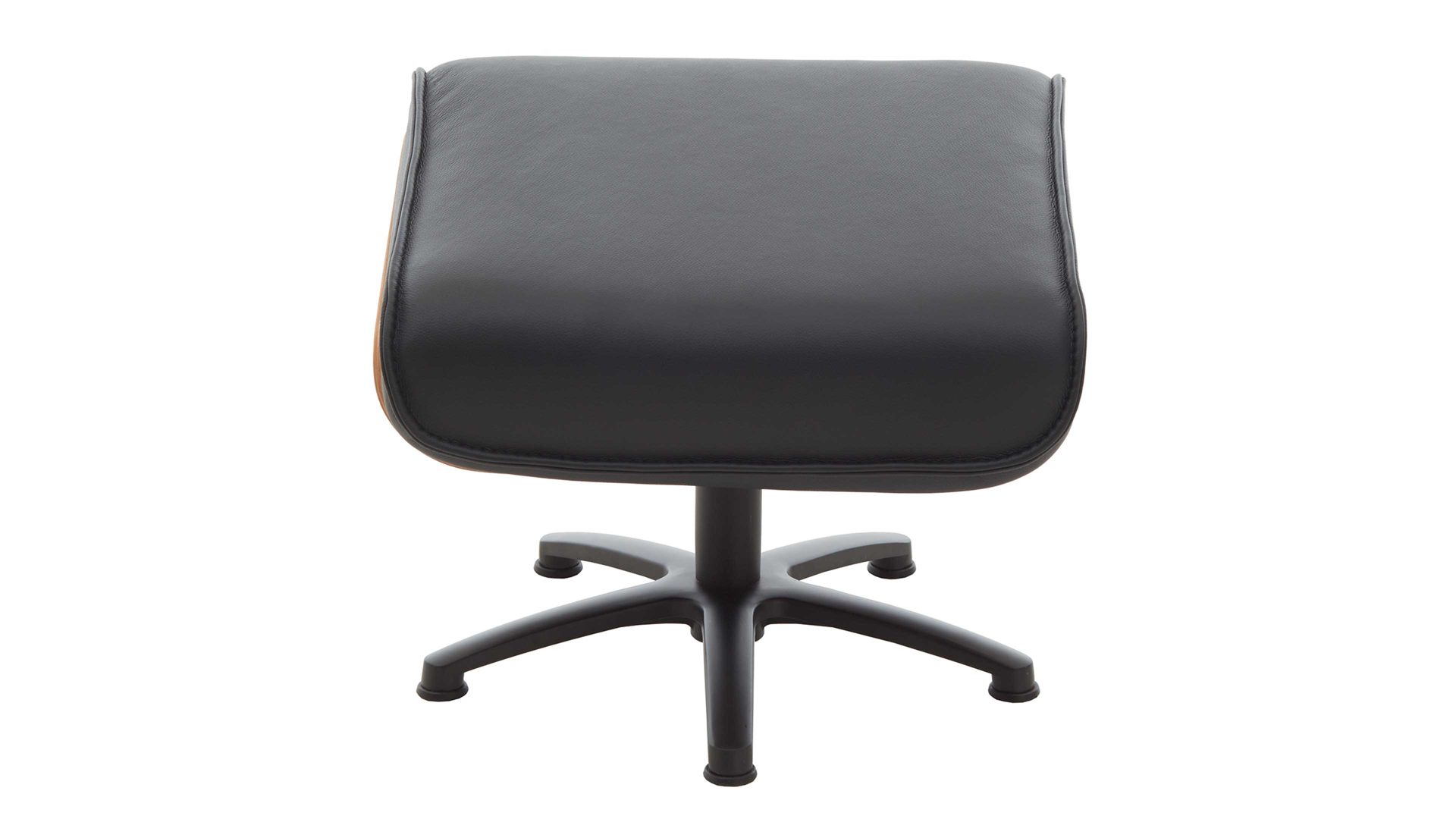 Polsterhocker Hukla® aus Leder in Schwarz VS-HU1141 - Hocker schwarzes Leder Torro & Nussbaum