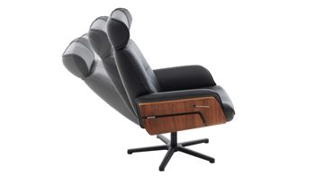 Relaxsessel Hukla® aus Leder in Schwarz VS-HU1141 - Relaxsessel schwarzes Leder Torro & Nussbaum