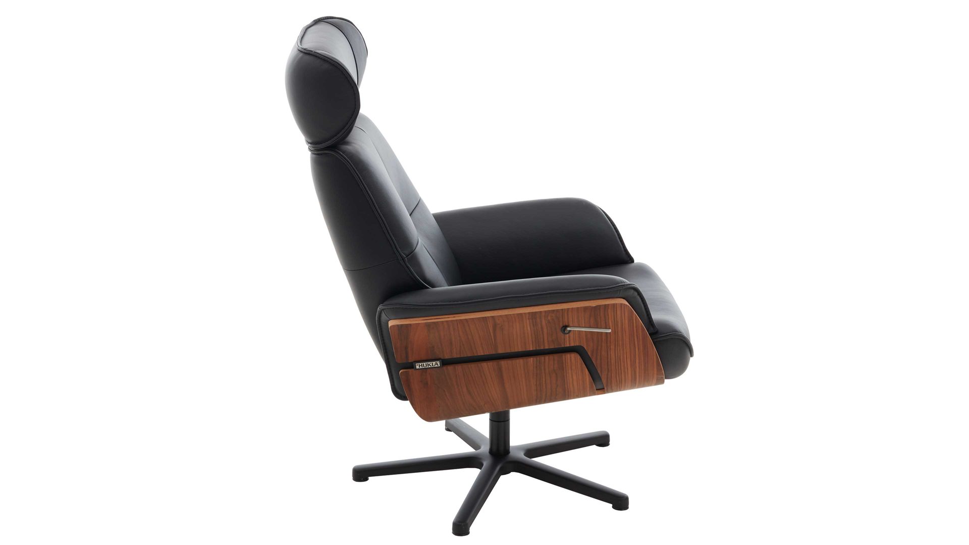 Relaxsessel Hukla® aus Leder in Schwarz VS-HU1141 - Relaxsessel schwarzes Leder Torro & Nussbaum