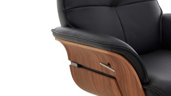 Relaxsessel Hukla® aus Leder in Schwarz VS-HU1141 - Relaxsessel schwarzes Leder Torro & Nussbaum