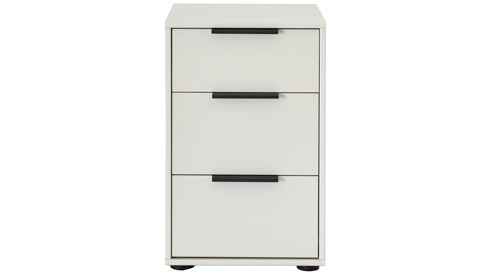 Nachtkommode Wiemann | oeseder aus Holz in Weiß Kleiderschrankprogramm Phoenix – Nachtkommode Weiß & Schiefer - drei Schübe, ca. 40 x 63 cm