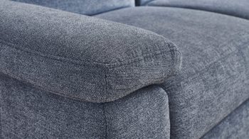 Ecksofa modulmaster aus Stoff in Blau Modulmaster MM-ZE1129 - Wohnlandschaft denimfarbene Chenille Charly & Alufüße - Stellfläche ca. 243 x 341 cm
