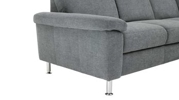 Ecksofa modulmaster aus Stoff in Blau Modulmaster MM-ZE1129 - Wohnlandschaft denimfarbene Chenille Charly & Alufüße - Stellfläche ca. 243 x 341 cm