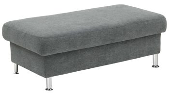 Funktionshocker modulmaster aus Stoff in Blau Modulmaster MM-ZE1129- XXL-Funktionshocker denimfarbene Chenille Charly & Alufüße - ca. 132 x 68 cm