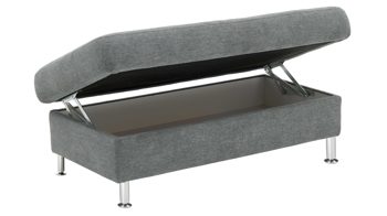 Funktionshocker modulmaster aus Stoff in Blau Modulmaster MM-ZE1129- XXL-Funktionshocker denimfarbene Chenille Charly & Alufüße - ca. 132 x 68 cm