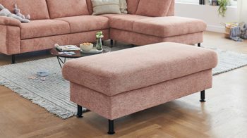 Funktionshocker modulmaster aus Stoff in Orange Modulmaster MM-ZE1129 - XXL-Funktionshocker sienafarbener Webstoff Famosa & schwarze Füße - ca. 132 x 68 cm