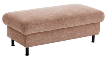 Polsterhocker modulmaster aus Stoff in Orange Modulmaster MM-ZE1129 - XXL-Hocker sienafarbener Webstoff Famosa & schwarze Füße - ca. 132 x 68 cm