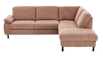 Ecksofa modulmaster aus Stoff in Orange Modulmaster MM-ZE1129 - Ecksofa sienafarbener Webstoff Famosa & schwarze Füße - Stellfläche ca. 259 x 207