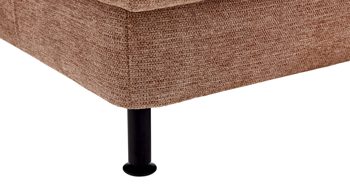 Ecksofa modulmaster aus Stoff in Orange Modulmaster MM-ZE1129 - Ecksofa sienafarbener Webstoff Famosa & schwarze Füße - Stellfläche ca. 259 x 207