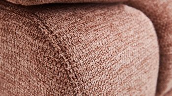 Ecksofa modulmaster aus Stoff in Orange Modulmaster MM-ZE1129 - Ecksofa sienafarbener Webstoff Famosa & schwarze Füße - Stellfläche ca. 259 x 207