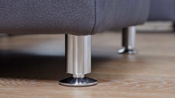 Ecksofa modulmaster aus Stoff in Grau Modulmaster MM-ZE1049 - Wohnlandschaft graue Mikrofaser Mammut &amp; Metallfüße – Stellfläche ca. 304 x 236 cm