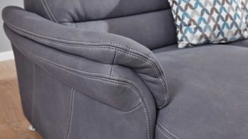 Ecksofa modulmaster aus Stoff in Grau Modulmaster MM-ZE1049 - Wohnlandschaft graue Mikrofaser Mammut &amp; Metallfüße – Stellfläche ca. 304 x 236 cm