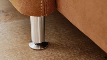 Ecksofa modulmaster aus Stoff in Orange Modulmaster MM-ZE1049 - Wohnlandschaft zimtfarbener Bezug Deluxe – Stellfläche ca. 316 x 203 cm