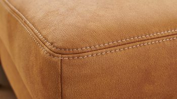 Ecksofa modulmaster aus Stoff in Orange Modulmaster MM-ZE1049 - Wohnlandschaft zimtfarbener Bezug Deluxe – Stellfläche ca. 316 x 203 cm