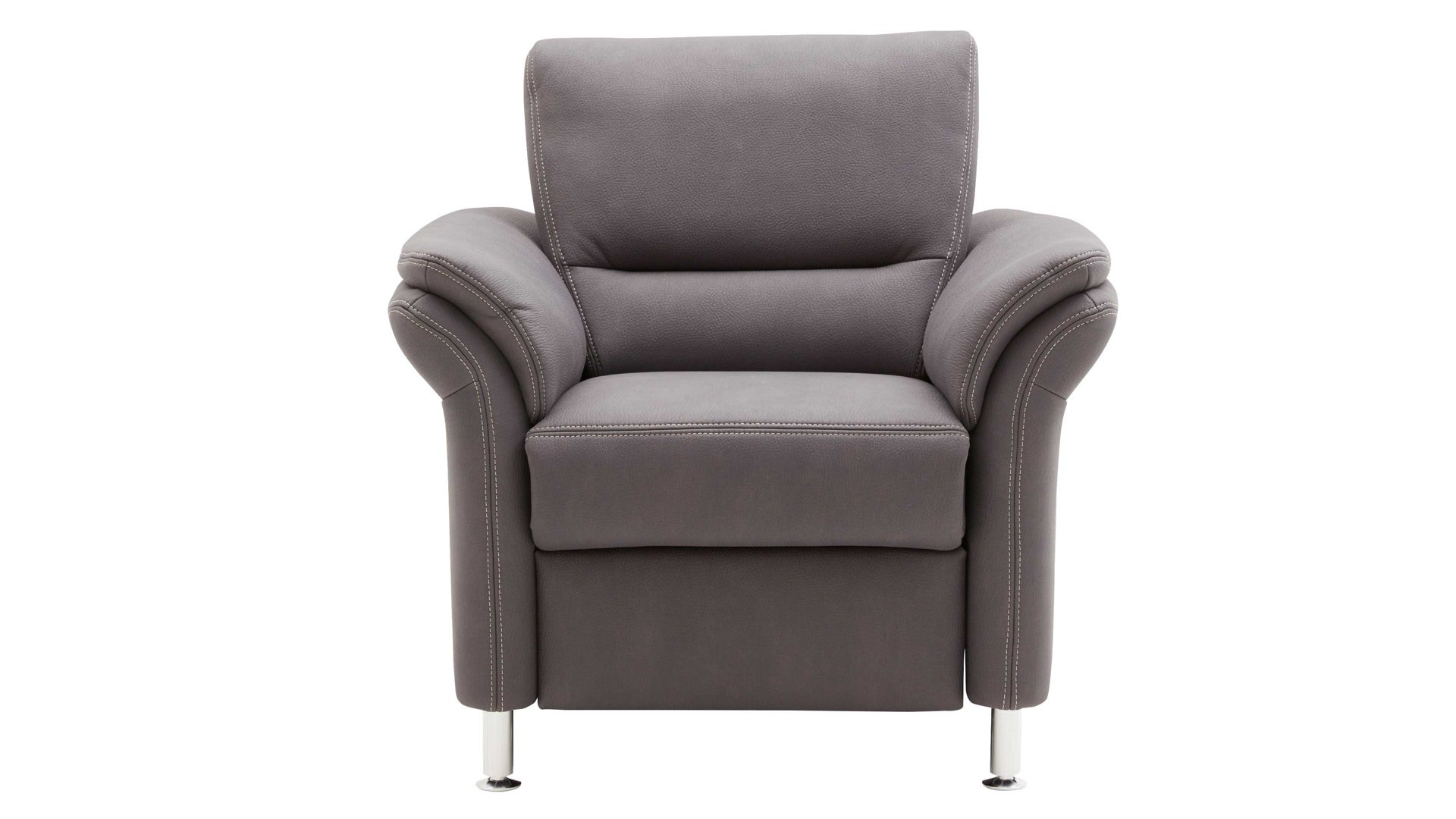 Polstersessel modulmaster aus Stoff in Grau Modulmaster MM-ZE1049 - Polstersessel graue Mikrofaser Mammut &amp; Metallfüße